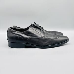 BOSS Hugo Boss Shoes Mens 9 Black Leather Oxford Lace Up Dress Apron Toe Formal